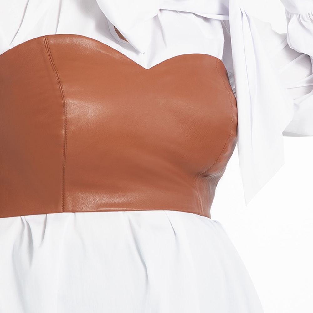 Faux Leather Bustier